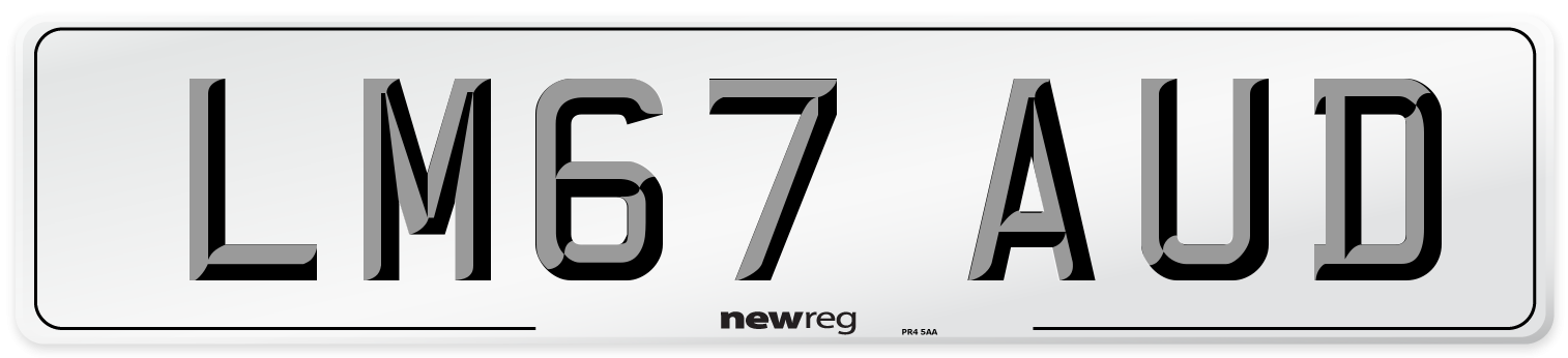 LM67 AUD Number Plate from New Reg